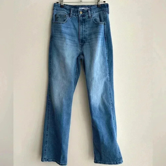 Lois Medium Wash River High Retro Straight Jeans, Size 31" L-32 - Picture 2 of 16
